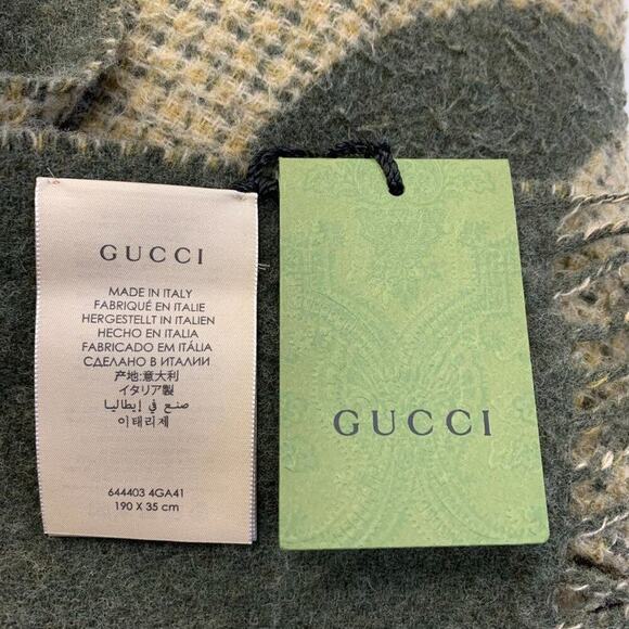 NWT Gucci Jacquard Wool Blend Scarf - Picture 9 of 11